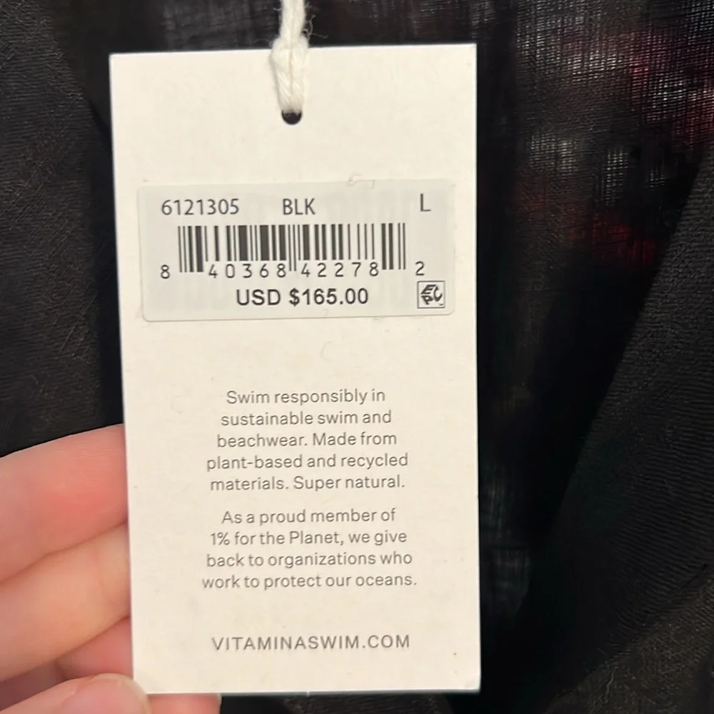 VITAMIN A PLAYA CUTOUT MIDI DRESS (linen) Large from Anthropologie - Picture 4 of 8